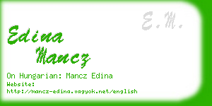 edina mancz business card